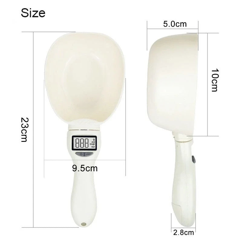 800G/01G Pet Food Spoon Scale Electronic Measuring Tool 250Ml for Cat Dog Feeding Bowl Digital Precise Detachable Scooper